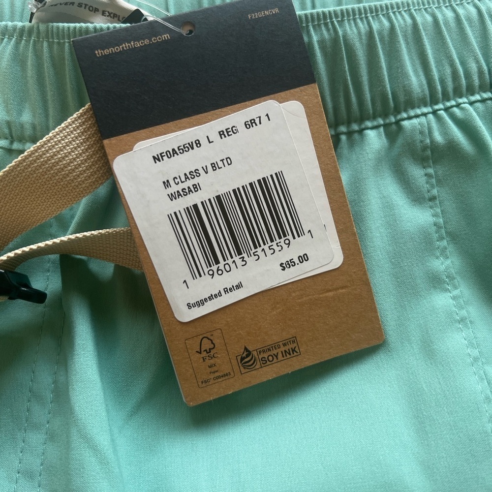 NWT THE NORTH FACE Wasabi Green Exploration  Shorts Mens Large MSRP $65 (G3) - Picture 3 of 5